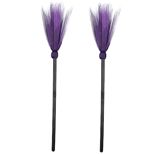 ibasenice Halloween Witch Broom Plastic Broomstick for Children's Costume Cosplay Prop Decorative for Parties