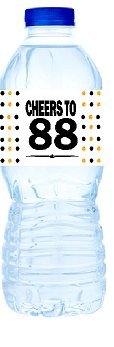 88th Birthday/Anniversary Party Decoration Water Bottle Labels -15pk