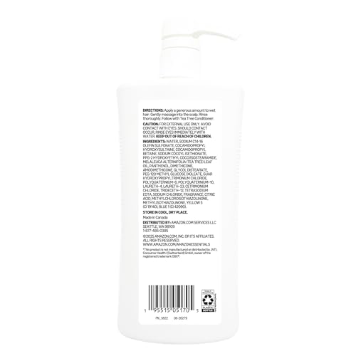 Image of Amazon Essentials Tea Tree Mint Shampoo, Cool & Refreshing, Sulfate-free Formula, 33.8 Fl Oz, Pack of 1