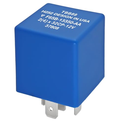 5-Pin Flasher Relay F65B-13350-AA, 5C3T-13350-AA TBB89 - Fix Fast Hyper Flash for Turn Signals & Hazard Warnings - Replacement for Ford, Lincoln, Mercury