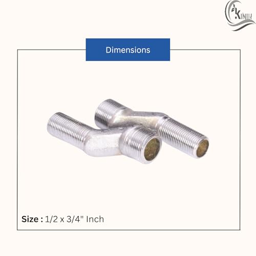 Image of KINIK CP Brass Adjustable Wall Mixer Leg for Installation of Bathroom Jaquar Type Long Wall Mixer Taps 1 2 Inch x 3 4 Inch One Pair