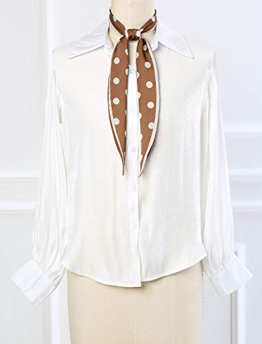 Allegra K Chic Polka Dots Women Neckerchief Skinny Scarves Hair Band Ribbon for Bag Accessory2