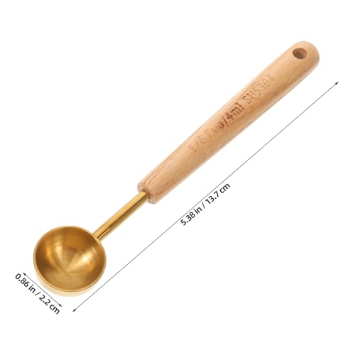 MUELODSIC 木製ハンドル付き計量スプーン ステンレス製コーヒースクープ 調味料計量兼用 容量 多用途コーヒー豆 粉末用 キッチンツール