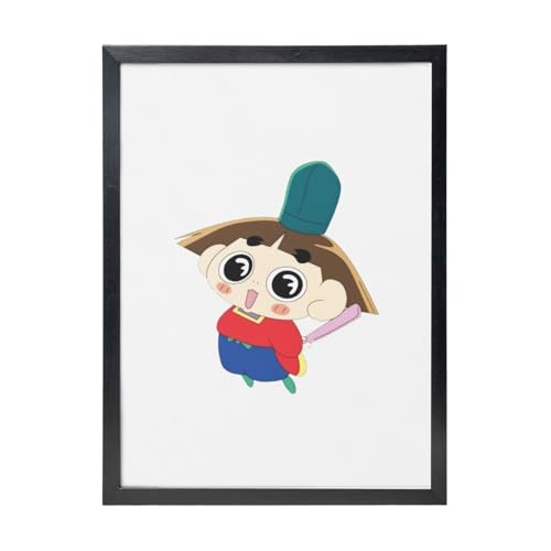 おじゃる丸 (1) 黒枠装飾画 30x40cm リゾートハウス ポリ塩化ビニル製 カスタマイズ可 簡単設置