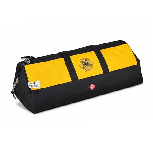 Image of PAHAL APACHE 24 Inch Tool Bag - Multipurpose Nylon Water-Resistant Tool Storage Organizer for Electricians, Plumbers, Technicians & Mechanics, Durable Portable Tool Carry Bag, Yellow Black