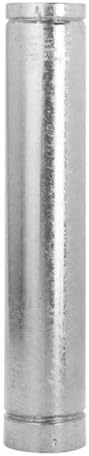 Selkirk 5-In. x 3-Ft. Gas Vent Chimney Pipe, Type B, 6 Pack, Silver Steel