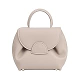Damen-Handtasche mit Tragegriff oben, Designer-Taschen für Damen, Luxus-Handtaschen, Mini-Umhängetasche aus Kunstleder, Elefant Grau, Small