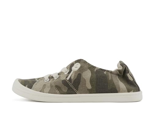 Image of Soda Flat Women Shoes Linen Canvas Slip On Sneakers Lace Up Style Loafers Zig-S