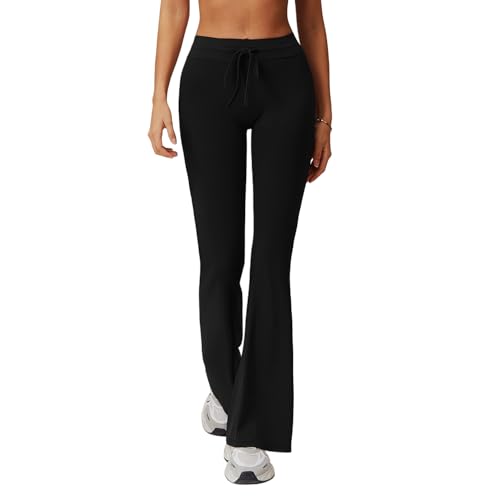 FUNSEED Pantalones de golf para mujer, de cintura alta, elásticos, para viajes, atletismo, Negro -, Large