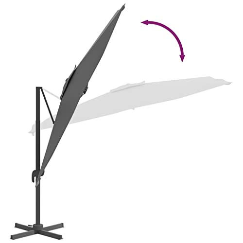 Parasol excéntrico ajustable con manivela y estructura de aluminio 3