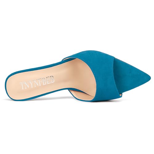 Image of TNYNFBEB Womens Stiletto High Heel Pointed Open Toe Sandals Mules Shoes Slingback Slip-on Prom Party Dress Summer 3.9 Inches Heels