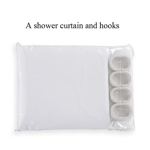 JIANGLANY Outside Balcony Scenery Shower Curtain Garden Hallway Blue Green Image Art Bathroom Decor Natural Waterproof Garden Curtain with Hooks (2, 180x180cm) - Image 5