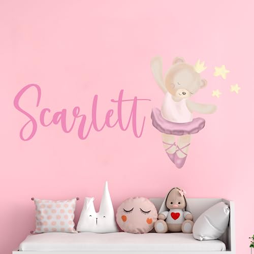 Vinilo Decorativo Oso Dancer Personalizable 25.4x10.16 cm