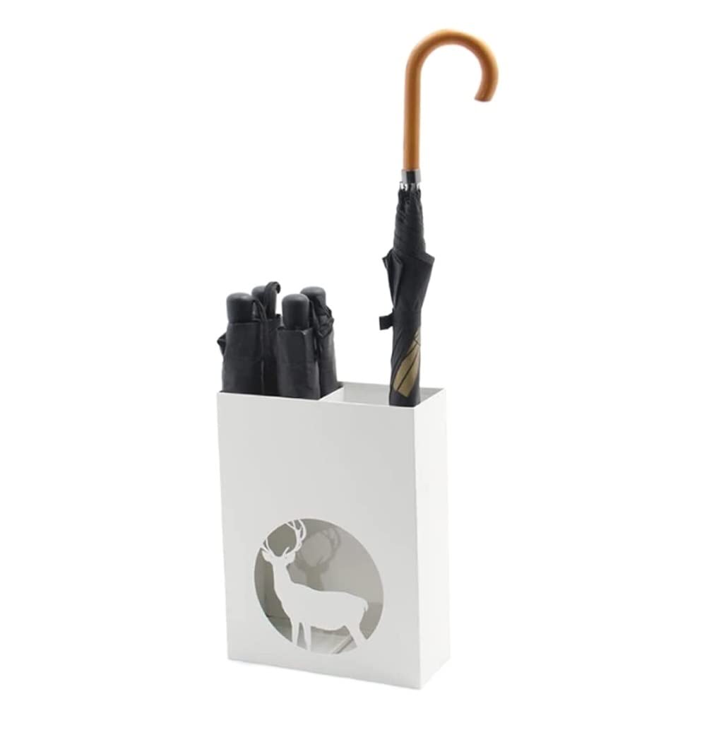 GHHVFEC Modern Blue Umbrella Stand, Hollow Design for Hallway, Holds 8 Umbrellas, Stylish Home nizer, Perfect for Entryway Décor (A-Whi)