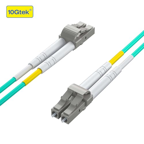 Image of 10Gtek Fiber Patch Cable - LC to LC OM3 10Gb /Gigabit Multi-Mode Jumper Duplex 50 /125μm LSZH Fiber Optic Cord for SFP Transceiver, Aqua, 8-Meter(26.2ft)