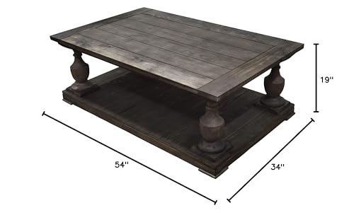 Best Master Furniture Farryn Rustic Coffee Table, Brown