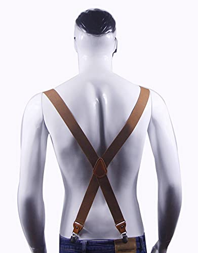 Cedrainy Adjustable Elastic Suspenders For Men's And Women's With X Back Suspenders For Casual & Formal(Coffe) #TOP3