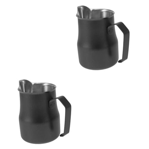 Tofficu 2 Pièces Gobelet à Mousse Acier Inoxydable avec Bec Tasse à Café pour Mousse de Lait pour Machine à Espresso Créations de Latte Art
