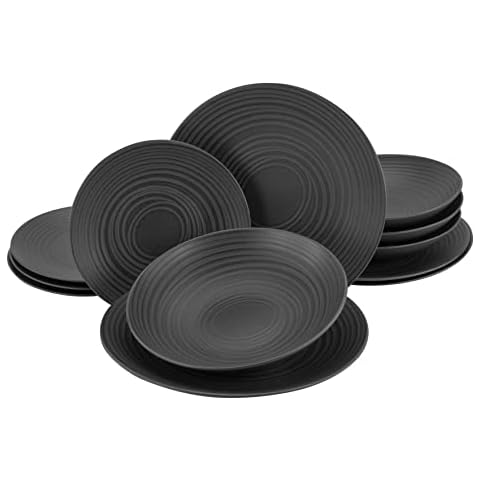 CreaTable, 23205, Serie LAVA STONE ( ELEMENTS Collection ), Geschirrset, Tafelservice 12 teilig Cover