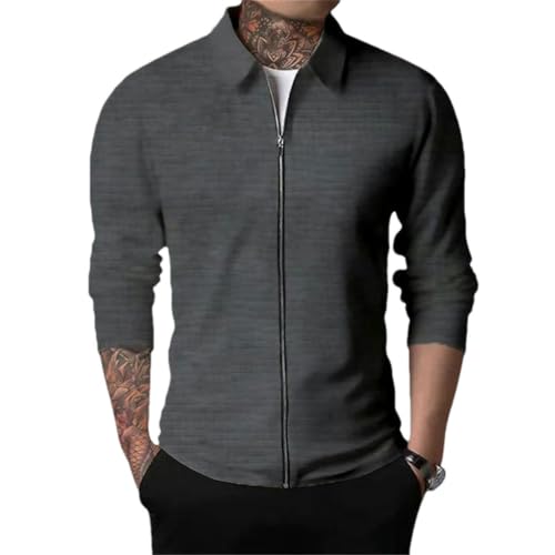Pull Homme Zip-Up Cardigan Manteau Chaud Sweatshirt Automne