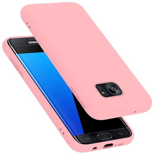 Cadorabo cover compatibile con Samsung Galaxy S7 EDGE, cover in silicone liquido per Galaxy S7 EDGE, custodia in silicone, resistente ai graffi e agli urti sottile cover protettiva - LIQUID ROSA