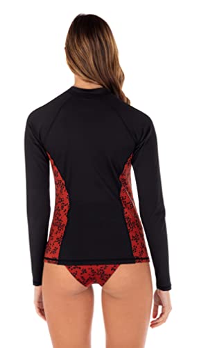 Hurley Women's W O&o Solid Ls Zip Rahsguard Rash Guard Shirt