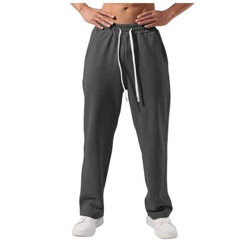 Men's Athletic Joggers Casual Gym Sweatpants Workout Running Track Pants with Pockets Y2K Loose Wide Leg Pants