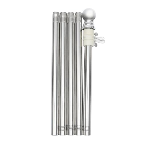 Yardenfun 1 juego Mástil de Bandera Inoxidable Anillo Giratorio y Resistente la Corrosión Kit para Jardín y Exterior