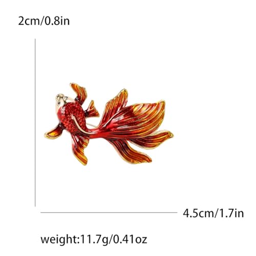 Image of Goldfish Brooch Pins for Women, Lucky Koi Carp Fish Brooch Pin, Cute Goldfish Animal Brooch Lapel Pin, Bohemian Goldfish Brooches Pins for Women Hat Bag Suit Dress Accessories