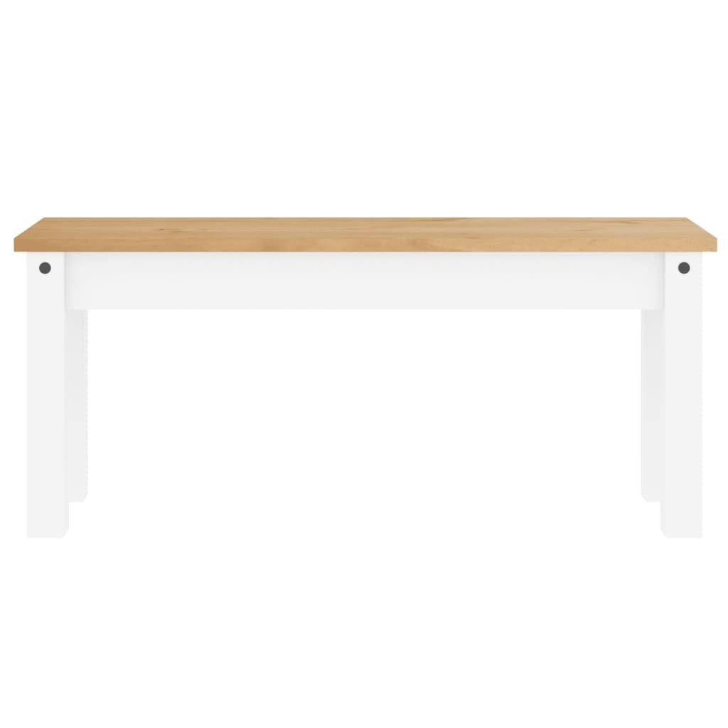 vidaXL Essbank Panama, Sitzbank mit Holzbeinen, Holzbank für Küche Esszimmer Flur, Küchenbank Esszimmerbank, Landhausstil, Weiß Massivholz Kiefer