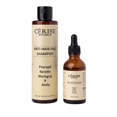 Image of Anti Hair Fall Serum & Shampoo Combo | Hair Strengthening & Root Care for Weak, Thinning Hair | Hair Fall Control Care Set for Men & Women | 50ml Serum + 200ml Shampoo