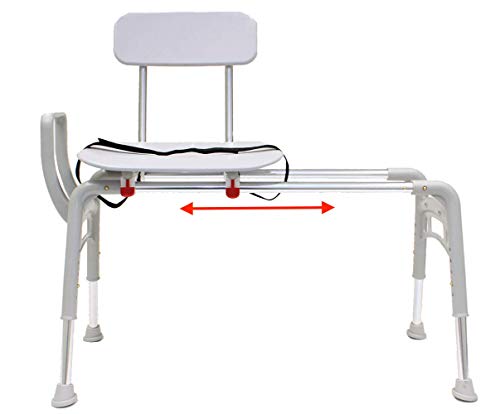 Black Friday - 40% OFF Eagle Health Ergo Sliding Bathtub Transfer Bench & Shower Chair Reg. (78811) Patented, Comfortable, Tool-Less Assembly, Height Adjustable