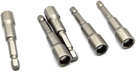 5PCS Adjustable Wrenches, Magnetic Hex Driver Bit, （8mm） 5/16" Nut Setter Adapter for Drill