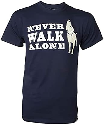 Dog is Good T-Shirt Never Walk Alone Mens & Womens - Gift for Dog Lovers, Walkers, Outdoor Lovers, Relaxed Fit, Preshrunk (Navy, Small)