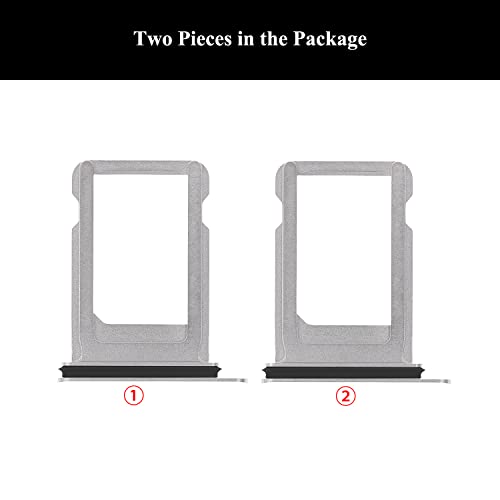 Lozop 2 Pieces Sim Card Tray Holder With Waterproof Rubber & Eject Pin Replacement For Iphone X 5.8 Inch (Silver) #TOP2