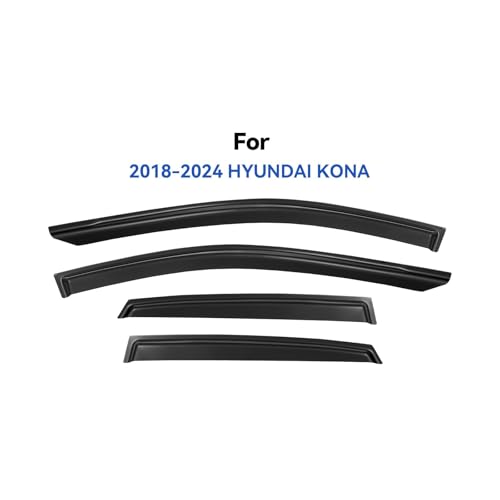 Image of Window Visors Rain Guards for 2018-2023 Hyundai Kona, Out-Channel Window Vent Wind Deflectors Visors Shades for 18-23 Kona