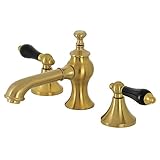 Kingston Brass KC7067PKL Duchess Widespread Bathroom Faucet with Brass Pop-Up, Brushed Brass