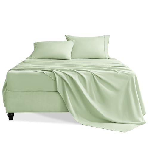 Swiftify Twin XL Sheets Set 3 Pieces Hotel Luxury Soft Microfiber Bed Sheets Set Up to 16 Deep Pockets Oeko-Tex Sheets with Elastic Breathable Wrinkle Free (Sage Twin XL)