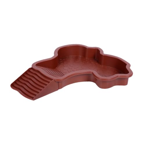 KALLORY 大型爬虫類用水浴びプール:カメ用日光浴用プラットフォーム(傾斜路付き) - カメ、カエル、サンショウウオ用の爬虫類用給餌皿、ウォーターボウル