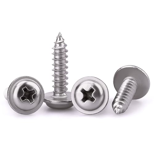 #8 x 3/4" Phillips Pan Washer Head Wood Screws 100 unid. miniatura 4
