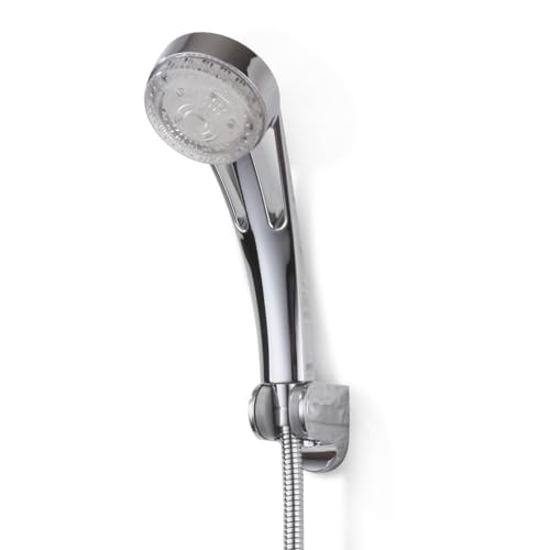 Cabezal de Ducha Portátil LED 3 Modos Alta Presión Cromo