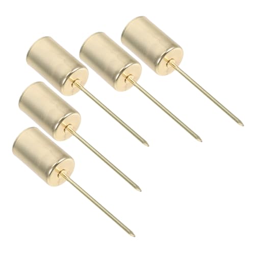 FIXOSHEE Lot De 5 Bougeoirs en Fer Doré Pointe Aiguë – Porte-Bougies Cylindriques Robustes – Décorations De Noël pour Sapin Et Table Festive