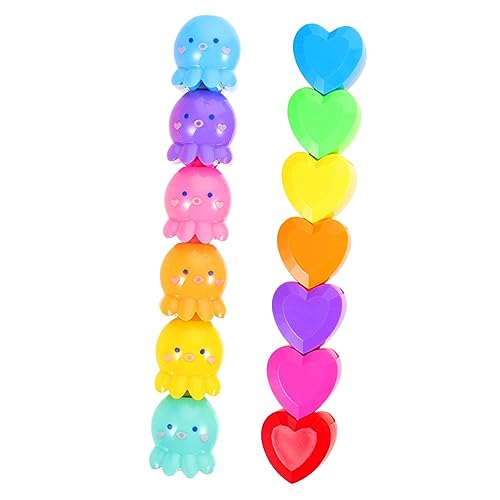 OSALADI 2piezas Resaltadores De Pulpo De Colores Brillantes Resaltadores Para Leer Libros Para Estudiantes Rotuladores De Útiles Escolares