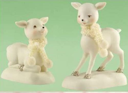 Retired Dept 56 Snowbabies 2011 Collectible Deer, 2 Assorted
