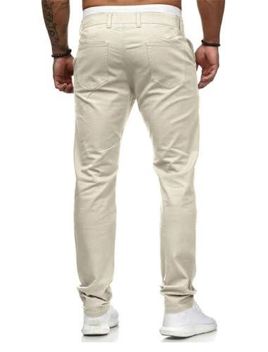 Image of HUNGSON Mens Chinos Dress Pants Slim Fit Stretch Business Casual Golf Work Slacks Trousers