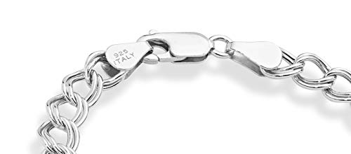 Miabella SSI007765 925 Sterling Silver Italian Double Curb Link Chain Bracelet thumb #1