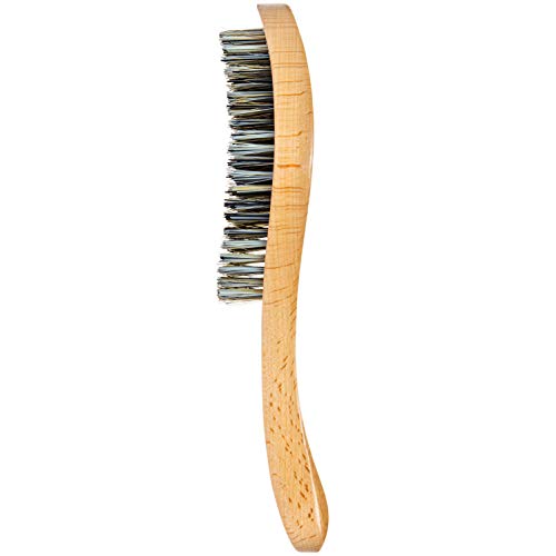 Grannaturals Extra Hard Wave Brush - Curved Boar & Extra Hard Nylon Bristle Hair Brush For 360 Waves #TOP1