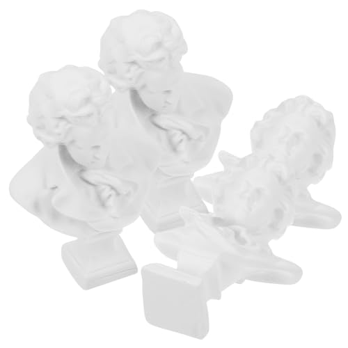 RORPOIR 4stücke Miniatur Harz Musiker Büste Figurine Schreibtisch Dekoration Musiker Figur Ornament Kopfbüsten Harz Statue Büsten-Statue