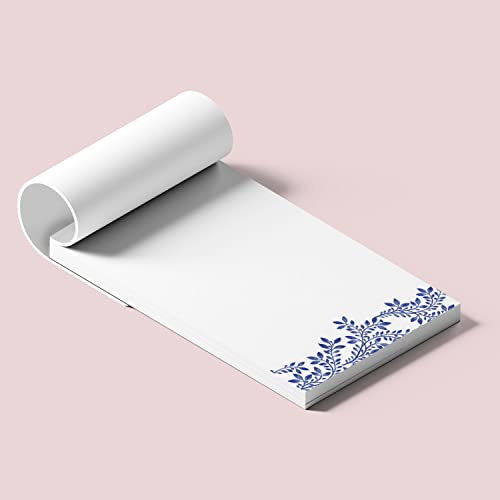 Dashleigh Indigo Blue Floral Notepad, 100 Sheets (4X6 - Unlined) #TOP4