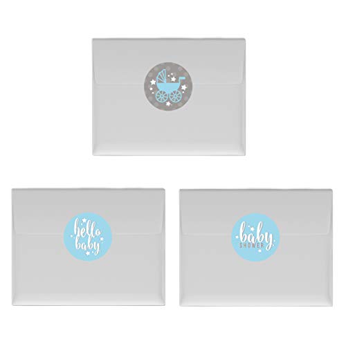 Andaz Press Chocolate Drop Labels Trio, Boy Baby Shower, Hello Baby!, Baby Blue, 216-Pack, Fits Kisses Party Favors, Decor, Decorations #TOP2